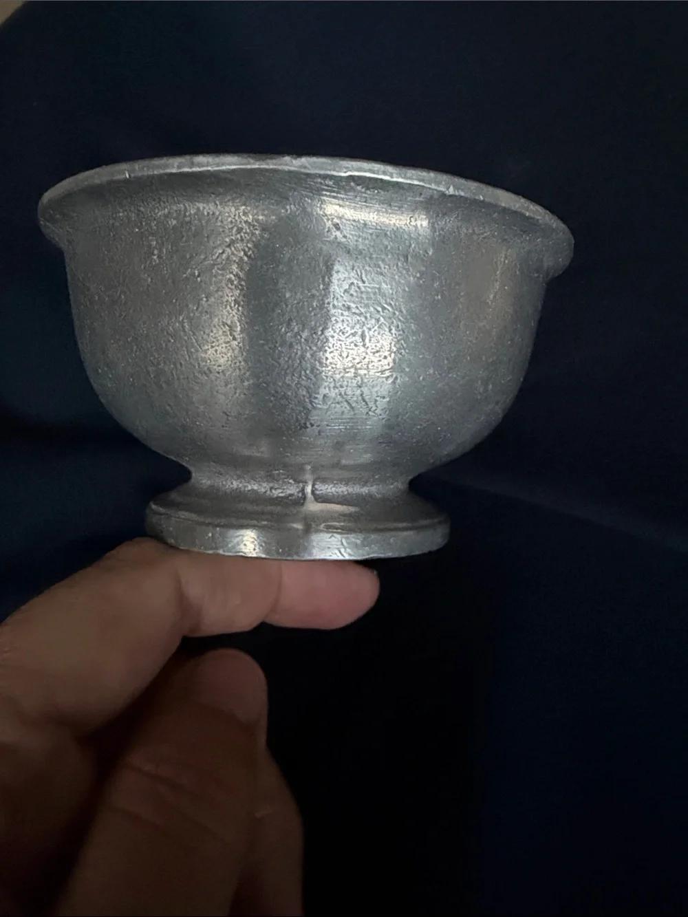 vintage 1950s pewter footed bowl created by Woodbury Pewterers
